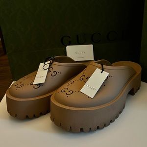 Gucci GG Slip On Perforated Sandals NWT and Box